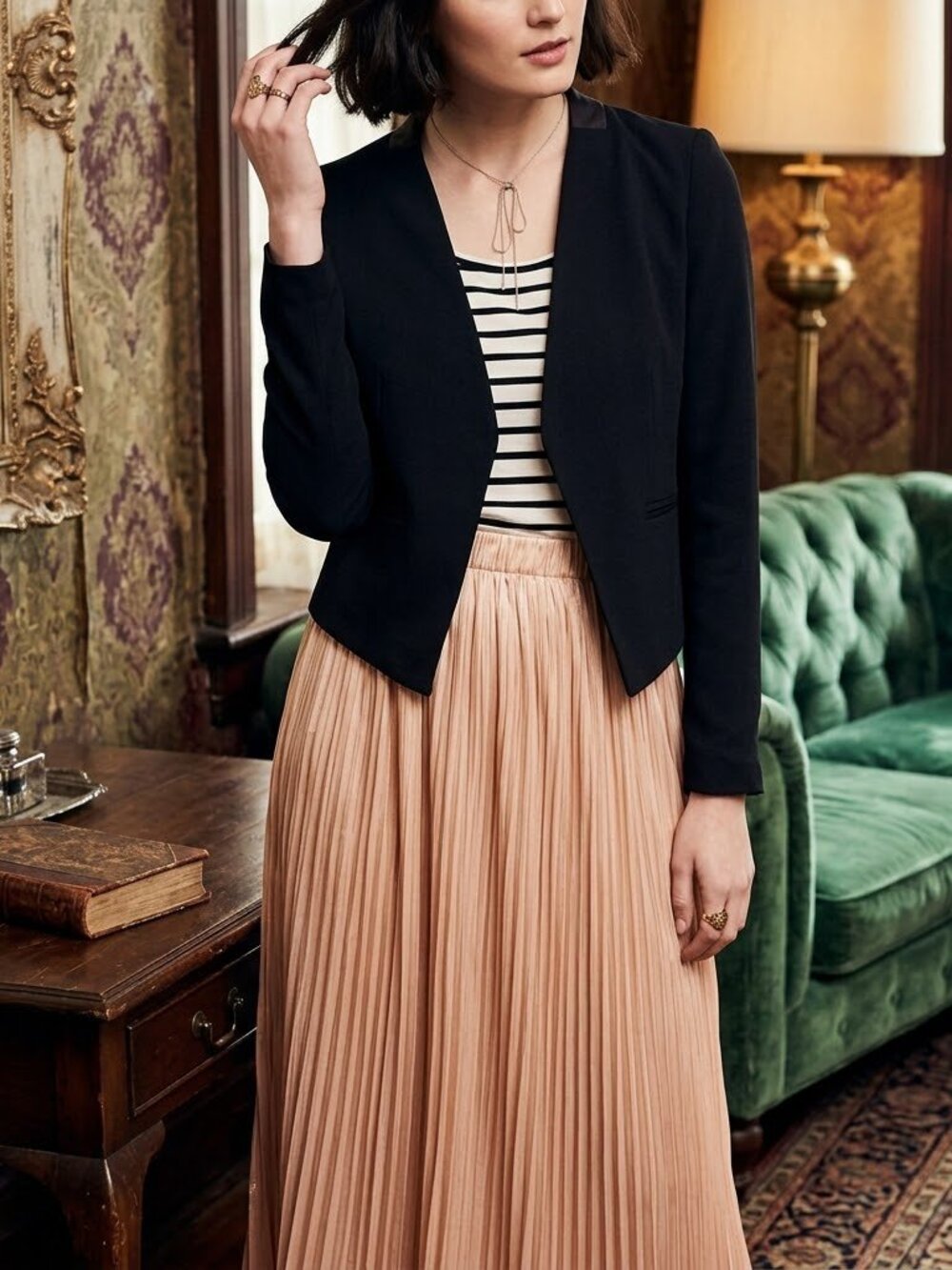 The Essential Blazer by Anthropologie Preppy Office Career Black Women's Size 8